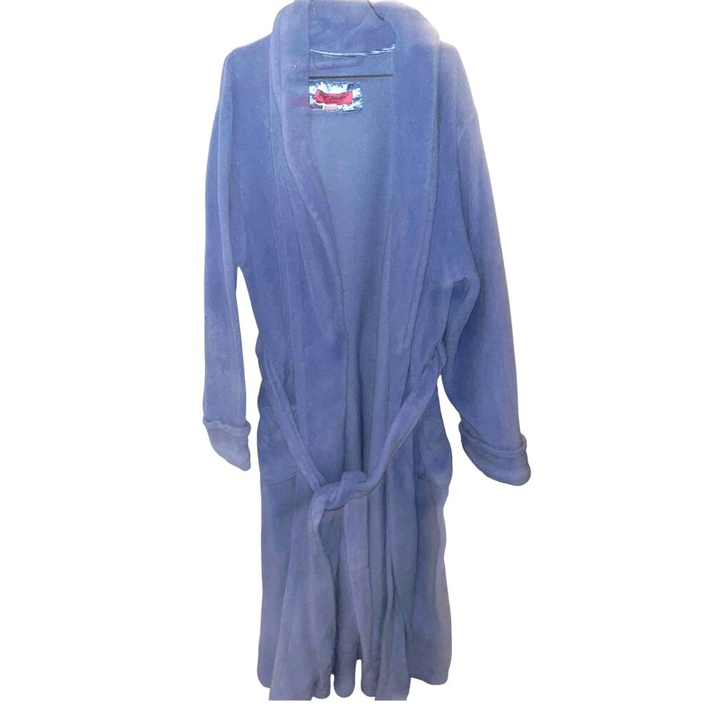 Betsey Johnson Blue Plush Robe | belted | Size s/m | EUC
